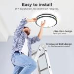 hepside 2 Pack Flush Mount Ceiling Light Fixture, Dimmable & 5CCT Ceiling Light Black, 13inch 24W 3000K 3500K 4000K 5000K 6500K Adjustable Ceiling Lamps for Kitchen Bathroom Bedroom Hallway