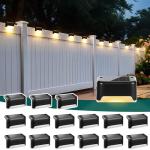 SOLPEX Solar Deck Lights Outdoor 16 Pack, Solar Step Light Waterproof Led Light for Outdoor Stairs, Step, Fence, Yard, Patio, and Pathway(Warm White)