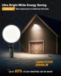 toberich LED Barn Light, 150W 20000LM Yard Area Lights Dusk to Dawn Outdoor Lighting with Upgraded Photocell 6500K Adjustable Angle Daylight IP66 Waterproof Street Lights for Security/Farmhouse/Garage