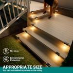 SOLPEX Solar Deck Lights Outdoor 16 Pack, Solar Step Light Waterproof Led Light for Outdoor Stairs, Step, Fence, Yard, Patio, and Pathway(Warm White)