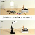 Vicsoon Desk Lamp, LED Desk Lamp for Home Office, Touch Table Lamp with 3 Color Modes 360° Adjustable Arm, Dimmable Desk Light with Pen Phone Holder, Black