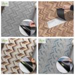 20x300cm Grey Herringbone Wood Grain Floor Sticker Peel&Stick Vinyl Waterproof Home Decal Kitchen Bathroom Vintage Wall Sticker