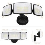 Onforu 100W Flood Lights Outdoor, 9000LM Brightness LED Light Outside, IP65 Waterproof LED Exterior Floodlight with 3 Adjustable Heads, 6500K White Outdoor Security Light for Yard Garage Eave