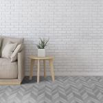 20x300cm Grey Herringbone Wood Grain Floor Sticker Peel&Stick Vinyl Waterproof Home Decal Kitchen Bathroom Vintage Wall Sticker