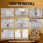 OYEARS 3-Way Dimmable 22'' USB A+C Touch Control Table Lamp Set of 2 with Nightlight for Living Room Bedroom Farmhouse Bedside Nightstand Lamps (Bulb Included)