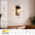 ZQLWLXYZD Black Wall Sconces Indoor,Rustic Bathroom Vanity Light Fixtures,Sconce Lights Indoor,Wall Lights for Bedroom,Living Room(Bulbs not Included)