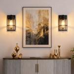 ZQLWLXYZD Black Wall Sconces Indoor,Rustic Bathroom Vanity Light Fixtures,Sconce Lights Indoor,Wall Lights for Bedroom,Living Room(Bulbs not Included)