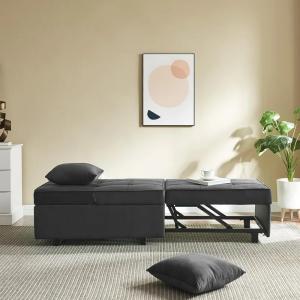 Sofa Bed Four In One, Convertible Pull Out Couch, Velvet Love Seat Sleeper, Two Pillow Single Recliner