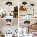 SKEJAO Black Flush Mount Ceiling Light Fixture,2-Light Square Hallway Light Fixtures Ceiling,Light Fixtures Ceiling Mount for Farmhouse,Kitchen,Hall,Bedroom (2 Pack)