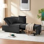 Sofa Bed Four In One, Convertible Pull Out Couch, Velvet Love Seat Sleeper, Two Pillow Single Recliner