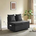 Sofa Bed Four In One, Convertible Pull Out Couch, Velvet Love Seat Sleeper, Two Pillow Single Recliner