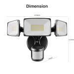 Onforu 100W LED Motion Sensor Outdoor Lights, Dusk to Dawn Flood Light Outdoor Motion Sensor, Hardwired Security Lights Floodlights Outside 11000LM 6500K Daylight IP65 Waterproof (Black)