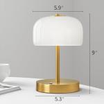 Oneach 9" Cordless Table Lamp, Gold Rechargeable Battery Operated Lamp, 3-Way Stepless Dimming Touch Lamps, Small Glass Bedside Nightstand Light for Bedroom Dining Table Living Room Shelf Decor