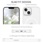 BENTOBEN Magnetic for iPhone 13 Case & iPhone 14 Case [Compatible with Magsafe] Translucent Matte Phone Case iPhone 13/14 6.1 inch Slim Thin Shockproof Women Men Protective Cover, Pure White