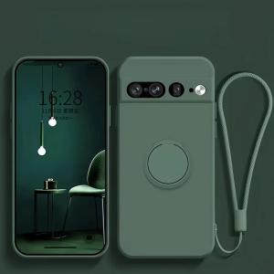 Soft Liquid Silicone Magnetic Ring Holder Case For Google Pixel 9 8 8A 7 Pro XL 7A 6A Skin Feel Shockproof Durable Cover Funda
