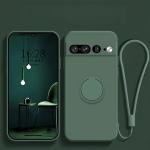 Soft Liquid Silicone Magnetic Ring Holder Case For Google Pixel 9 8 8A 7 Pro XL 7A 6A Skin Feel Shockproof Durable Cover Funda