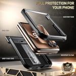 Poetic Spartan Case for Motorola Moto Razr + Plus 2024/Moto Razr+ Plus 2025,[Kickstand][Hinge Protection], Full-Body Rugged Shockproof Protective Cover with Kickstand, Metallic Gun Metal