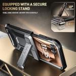 Poetic Spartan Case for Motorola Moto Razr + Plus 2024/Moto Razr+ Plus 2025,[Kickstand][Hinge Protection], Full-Body Rugged Shockproof Protective Cover with Kickstand, Metallic Gun Metal