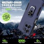 for Motorola Moto G Power 5G 2025 Case [15 FT Military Grade Drop Protection] with 2X Tempered Glass Screen Protector, Heavy-Duty Shockproof Kickstand Case for Moto G Power 5G 2025 Dark Blue