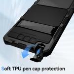 Lunivop for Samsung Galaxy S24 Ultra Case Heavy Duty Metal Phone case para Built-in Screen Lens Protection Protective dust Proof Military Grade Rugged [The Fingerprints Don't Work] Black