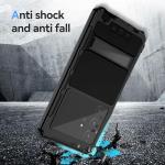 Lunivop for Samsung Galaxy S24 Ultra Case Heavy Duty Metal Phone case para Built-in Screen Lens Protection Protective dust Proof Military Grade Rugged [The Fingerprints Don't Work] Black