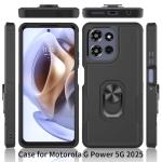 for Motorola Moto G Power 5G 2025 Case [15 FT Military Grade Drop Protection] with 2X Tempered Glass Screen Protector, Heavy-Duty Shockproof Kickstand Case for Moto G Power 5G 2025 Dark Blue