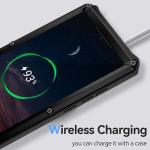 Lunivop for Samsung Galaxy S24 Ultra Case Heavy Duty Metal Phone case para Built-in Screen Lens Protection Protective dust Proof Military Grade Rugged [The Fingerprints Don't Work] Black