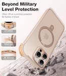 TORRAS Desert Titanium for iPhone 16 Pro Case Magnetic Stand, [Compatible with MagSafe][Flexible Stable Stand] Mil-Grade Protection Translucent Slim Anti-Scratch Ring Kickstand, Rose Gold 6.3", Ostand