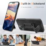 Fingic Case for iPhone 15 Case,iPhone 15 Belt Clip Holster Cases Slim Combo Shell with Kickstand Swivel Belt Clip Holster Rugged Shockproof Antiscratch Protective Cover for iPhone 1 5 6.1 inch(Black)