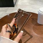 Four Corners Anti Drop Transparent Electroplated Magnetic Stand Protective Case For Samsung Galaxy S25 S24 S23 S22 Ultra Plus