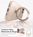 TORRAS Desert Titanium for iPhone 16 Pro Case Magnetic Stand, [Compatible with MagSafe][Flexible Stable Stand] Mil-Grade Protection Translucent Slim Anti-Scratch Ring Kickstand, Rose Gold 6.3", Ostand