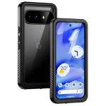 Lanhiem for Pixel 9a Case, IP68 Waterproof Dustproof, Built-in Screen Protector, Rugged Full Body Shockproof Phone Case for Google Pixel 9a 6.3", Black