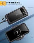 Lanhiem for Pixel 9a Case, IP68 Waterproof Dustproof, Built-in Screen Protector, Rugged Full Body Shockproof Phone Case for Google Pixel 9a 6.3", Black