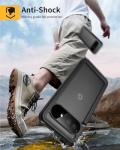 Lanhiem for Pixel 9a Case, IP68 Waterproof Dustproof, Built-in Screen Protector, Rugged Full Body Shockproof Phone Case for Google Pixel 9a 6.3", Black