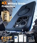 TORRAS for iPhone 16 Pro Case Translucent Matte Black | Compatible with MagSafe, Military Grade Drop Protection, Stronger Magnetic, Shockproof Airbag, Camera Control, Color Buttons, Slim Anti-Scratch