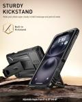 Poetic Revolution Case for iPhone 16 6.1 inch, [Slide Camera Cover], Full-Body Military Grade Rugged Shockproof Cover with Kickstand and Built-in-Screen Protector, Black