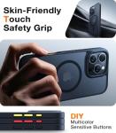 TORRAS for iPhone 16 Pro Case Translucent Matte Black | Compatible with MagSafe, Military Grade Drop Protection, Stronger Magnetic, Shockproof Airbag, Camera Control, Color Buttons, Slim Anti-Scratch