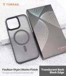 TORRAS for iPhone 16 Pro Case Translucent Matte Black | Compatible with MagSafe, Military Grade Drop Protection, Stronger Magnetic, Shockproof Airbag, Camera Control, Color Buttons, Slim Anti-Scratch