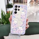 Flower Bush Bear Phone Case For Samsung Galaxy S25 FE S24 S23 S22 S21 S20 Ultra Plus FE S10 Note 20 ultra 10 9 Plus Cover