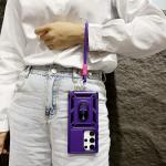 Armor Magnetic Bracket Case For Samsung Galaxy S25 S24 S23 S22 S21 Ultra Plus With Lanyard Slide Camera Protect Shockproof Cover