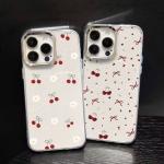 Daisy Flowers Cherry Pattern Phone Case For Google PIXEL 9A 8 9 10 Pro 9 10 XL Soft Shockproof Transparent TPU Silver Cover