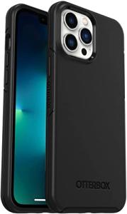 OtterBox iPhone 13 Pro Max & iPhone 12 Pro Max Symmetry Series Case - Black, Ultra-Sleek, Wireless Charging Compatible, Raised Edges Protect Camera & Screen