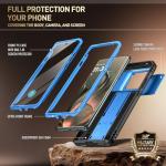 Poetic Revolution Case for Motorola Moto Edge 2025 [Not for 2024 Version], [Slide Camera Cover], Full-Body Military Grade Rugged Shockproof Cover with Kickstand and Built-in-Screen Protector, Blue
