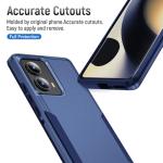 Warsia for Motorola Edge 2024 Case, with HD Screen Protector [Military Grade Drop Tested] Heavy-Duty Tough Rugged Shockproof Protective Case for Moto Edge 2024, Blue