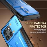 Poetic Revolution Case for Motorola Moto Edge 2025 [Not for 2024 Version], [Slide Camera Cover], Full-Body Military Grade Rugged Shockproof Cover with Kickstand and Built-in-Screen Protector, Blue