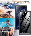 Temdan Designed for Samsung Galaxy S25 Ultra Case Waterproof, Built-in Lens & Screen Protector Military Grade Shockproof Dropproof IP68 Underwater Full Body Phone Case for Galaxy S25 Ultra 6.9"-Black