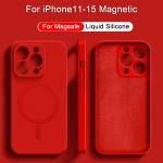 Liquid Silicone Magnetic Cases For iPhone 15 14 13 12 11 16 Pro Max For Magsafe Case Wireless Charging Cover Phone Accessories