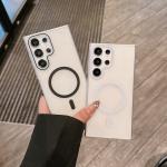 Hard PC Matte Magnetic Wireless Charging Phone Case For Samsung Galaxy S25 Ultra S24 S23 S22 S21 S20 FE Shockproof Funda Cover