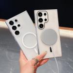 Hard PC Matte Magnetic Wireless Charging Phone Case For Samsung Galaxy S25 Ultra S24 S23 S22 S21 S20 FE Shockproof Funda Cover