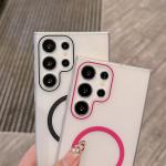 Hard PC Matte Magnetic Wireless Charging Phone Case For Samsung Galaxy S25 Ultra S24 S23 S22 S21 S20 FE Shockproof Funda Cover